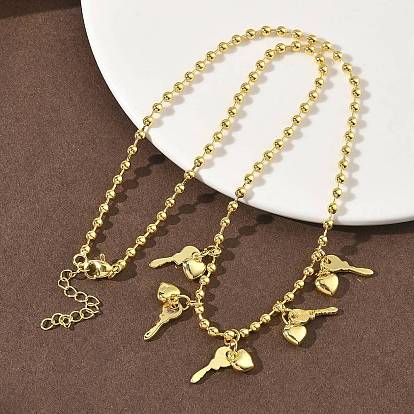 Латунные подвески-ключи и сердца, стойки покрытие, долговечный, без кадмия и без свинца