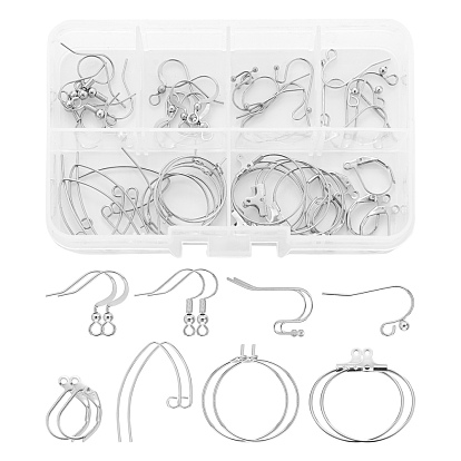 DIY Earrings Making Kits, Including 48Pcs Brass Earring Hooks & Wine Glass Charm Rings & Pendants & Leverback Earring Findings