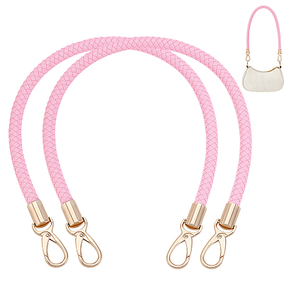 Круглые плетеные шнуры для сумок из искусственной кожи с застежками из цинкового сплава, для аксессуаров для замены сумок, золотые