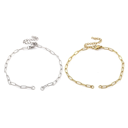 304 изготовление браслетов-цепочек из нержавеющей стали в виде скрепок, с застежками-карабинами и удлинителями цепочек