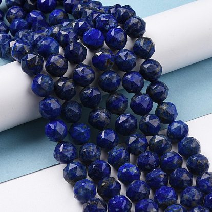 Lapis-lazuli, brins de perles naturels , étoiles coupées perles rondes, facette