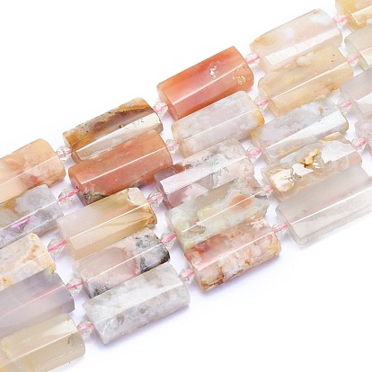 Натуральные вишневые агатовые бусины, прямоугольные, граненые