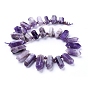 Natural Amethyst Beads Strands, Top Drilled Beads, with Glass Beads, Faceted, Double Terminated Point