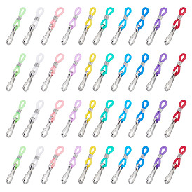 40шт. силиконовый держатель молнии для джинсов, с 304 застежкой из нержавеющей стали