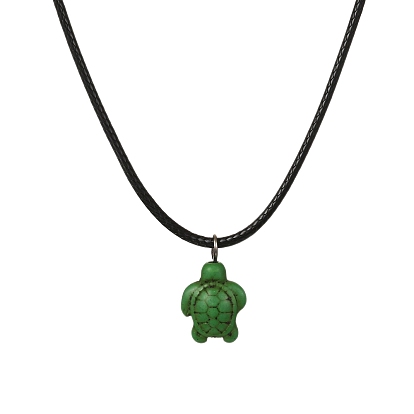 Synthetic Turquoise Pendant Necklace, Tortoise