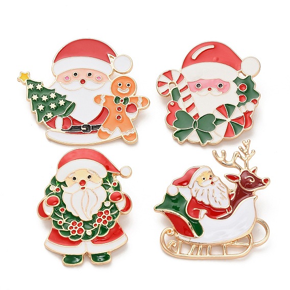 Эмалевые значки Санта-Клауса, булавки из сплава для лацканов одежды рюкзака