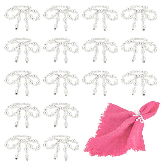 8 шт. кольца для салфеток с бантом и искусственным жемчугом из акрила, держатель для салфеток