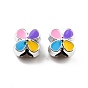 Ccb пластиковые европейские бусины, бусины с большим отверстием, Эмаль стиле, цветок