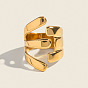 Irregular 304 Stainless Steel Cuff Open Rings for Women