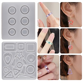 DIY силиконовые формы кулон, подвесные формы для литья из смолы, для уф-смолы, изготовление ювелирных изделий из эпоксидной смолы, белые