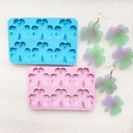 Clover Silicone Pendant Molds, For DIY Craft, UV Resin & Epoxy Resin Jewelry Making, Rectangle