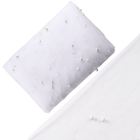 Нейлоновая сетчатая ткань, с акриловым жемчуг имитация, для украшения костюмов