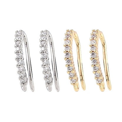 Латунь микро проложить кубического циркония серьги крючки, рыболовный крючок