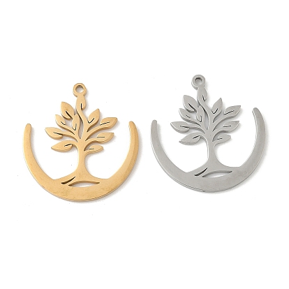 304 подвески из нержавеющей стали, очарование дерева, лазерная резка, ионное покрытие (ip)