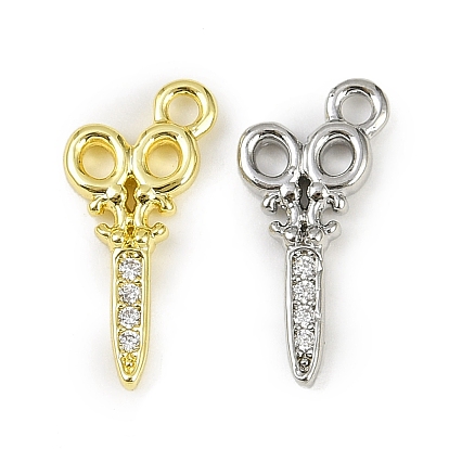 Латунные микропаве прозрачные подвески с фианитом, без кадмия, без никеля и без свинца, ножницы подвески, долговечный