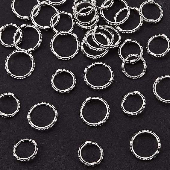 40шт 2 стили кольцо из бисера из сплава старинное жареное тесто повороты кольцо из бисера прямое отверстие круг кольцо из бисера diy браслет аксессуары материалы