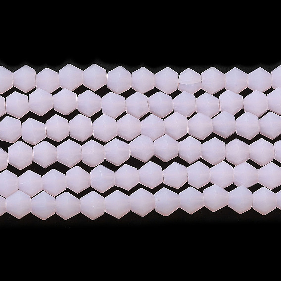 Нити бусин из матового нефрита, имитация нефрита, граненые, двухконусные