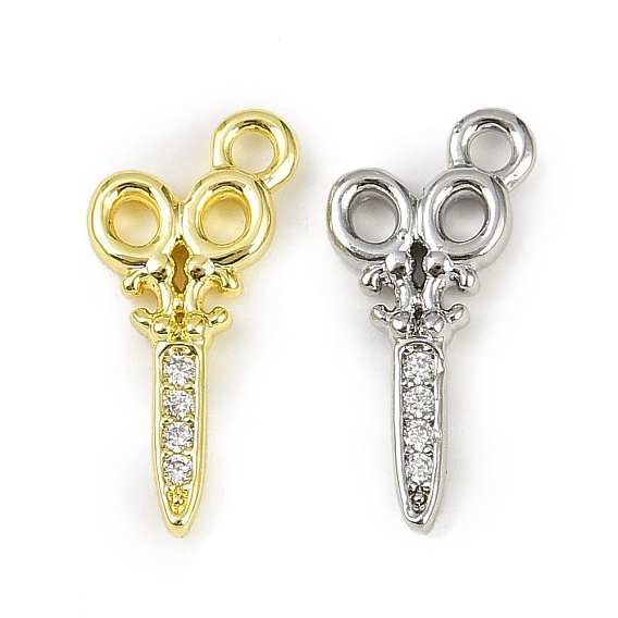 Латунные микропаве прозрачные подвески с фианитом, без кадмия, без никеля и без свинца, ножницы подвески, долговечный