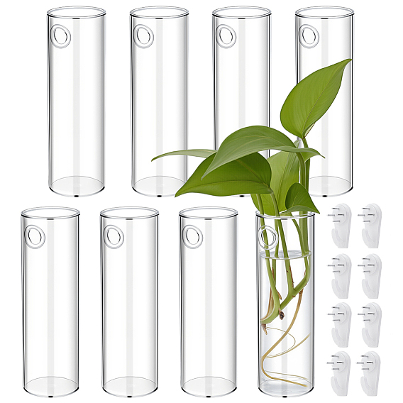 8шт. стеклянная настенная ваза, ваза для гидропонных растений, колонка