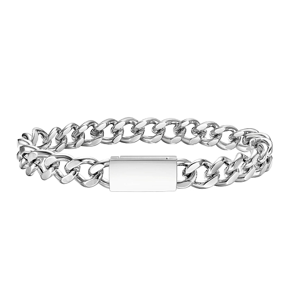 Мужские браслеты-цепочки из нержавеющей стали, с магнитными застежками