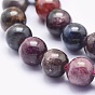 Natural Red Corundum/Ruby and Sapphire Beads Strands, Round