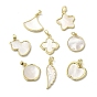 Подвески из латунных ракушек, геометрические прелести, Звезда/тыква/веер/плоский круглый/цветок/крыло/многоугольник/яблоко, реальный 18 k позолоченный