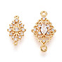 Латунные подвески из прозрачного кубического циркония, без никеля , ромбовидные звенья, долговечный