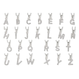 26 ожерелья с подвеской из горного хрусталя из сплава, 304 колье из троса из нержавеющей стали для женщин, Письмо ~ Z