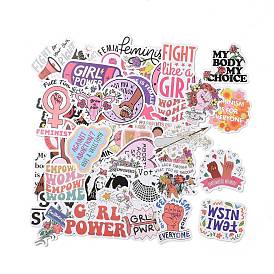 100pcs Feminism Paper Stickers Set, Adhesive Label Stickers, for Water Bottles, Laptop, Luggage, Cup, Computer, Mobile Phone, Skateboard, Guitar Stickers