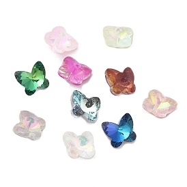 Pointed Back Glass Rhinestone Cabochons, Faceted, Butterfly