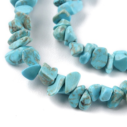 Natural Howlite Beads Strands, Dyed, Chip