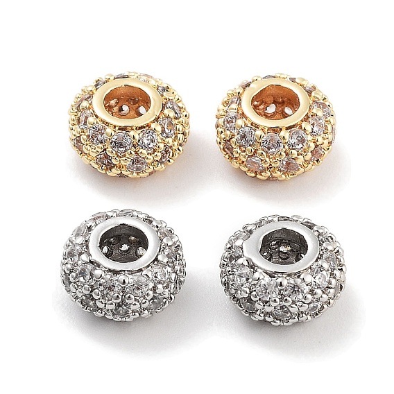 Латунь с кубиками циркония, плоско-круглые, без кадмия, без никеля и без свинца, прозрачные