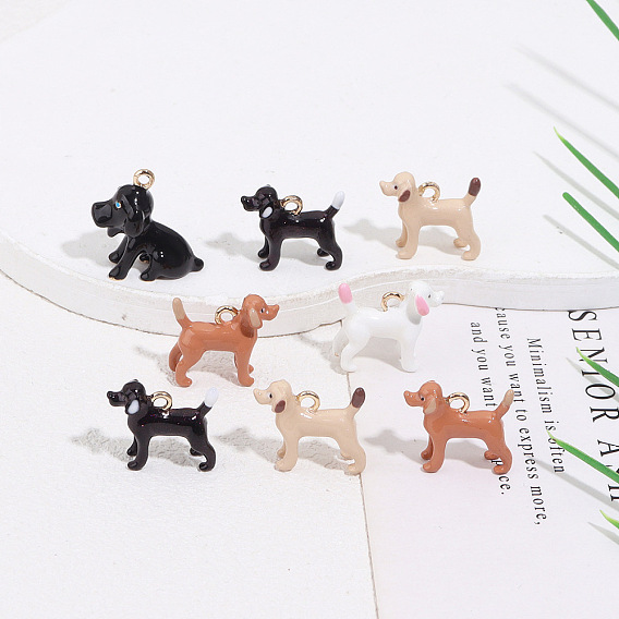 Подвески из эмали и сплава, собака прелести, золотые