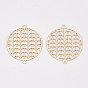 Brass Links Connectors, Etched Metal Embellishments, Long-Lasting Plated, Flat Round with Arrow