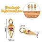 16Pcs 8 Colors Brass Micro Pave Cubic Zirconia Charms, Heart with Evil Eye, Real 18K Gold Plated