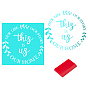 2Pcs Word This is Us Pattern Self-Adhesive Silk Screen Printing Stencil, and TPU Scraper