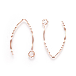 Ion Plating(IP) 304 Stainless Steel Earring Hooks, Ear Wire, with Horizontal Loop