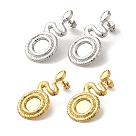 Ion Plating(IP) 304 Stainless Steel Snake Stud Earrings