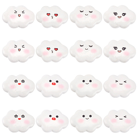 64 шт. 8 стили забавные непрозрачные кабошоны из смолы, облако со смайликом