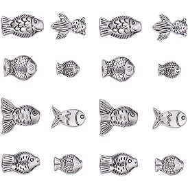 Tibetan Style Zinc Alloy Fish Beads