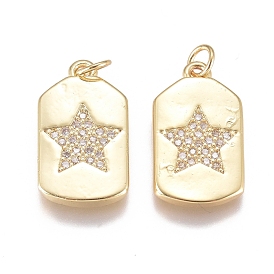 Латунные микро проложить кубического циркония подвески, с целью перехода в кольце, долговечный, прямоугольник со звездой
