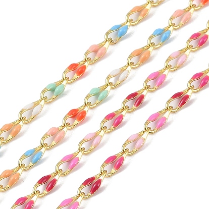 Цепи из латуни и эмали с ионным покрытием (IP), с катушкой, пайки, реальный 18 k позолоченный