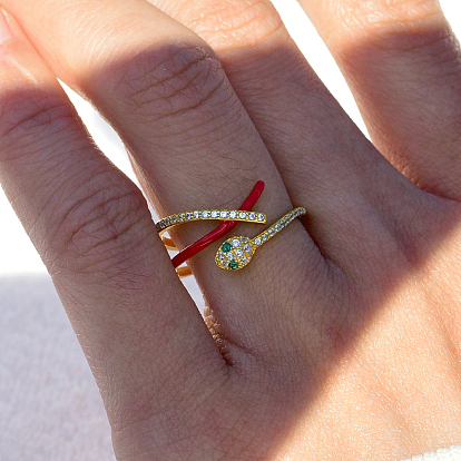 925 Anillos de plata de ley con micro pavé de circonitas cúbicas para mujer, serpiente
