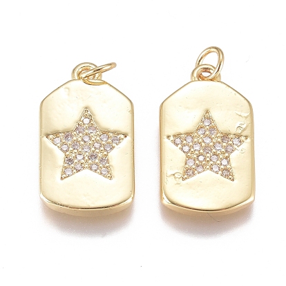 Латунные микро проложить кубического циркония подвески, с целью перехода в кольце, долговечный, прямоугольник со звездой