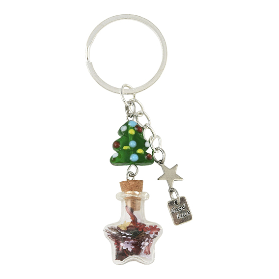 Рождественские брелки из сплава и лэмпворк ручной работы, с железными кольцами