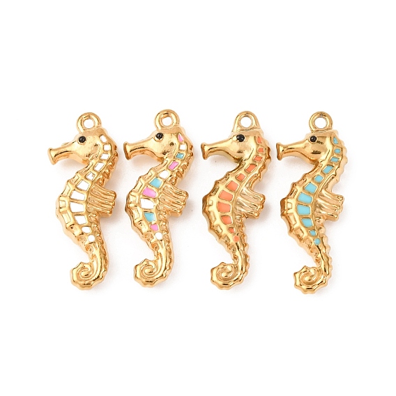304 подвески из нержавеющей стали, морской конек, с эмалью