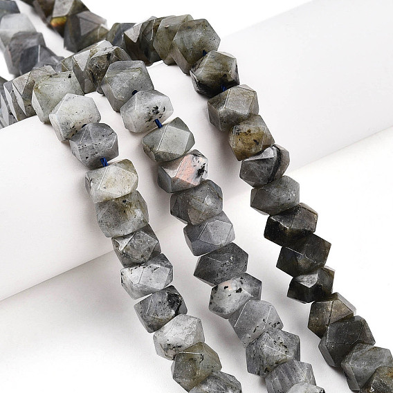 Природные лабрадорита бисер нитей, граненые, рондель
