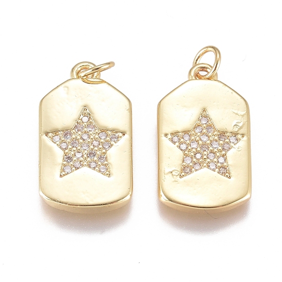 Латунные микро проложить кубического циркония подвески, с целью перехода в кольце, долговечный, прямоугольник со звездой