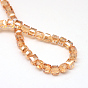 Electroplate Glass Beads Strands, Rainbow Plated, Cube