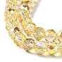 Half Golden Plated Electroplate Beads Strands, Faceted, Round